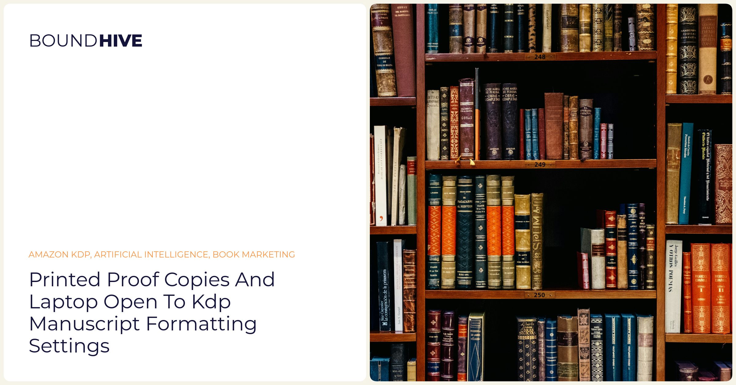 Printed proof copies and laptop open to KDP manuscript formatting settings