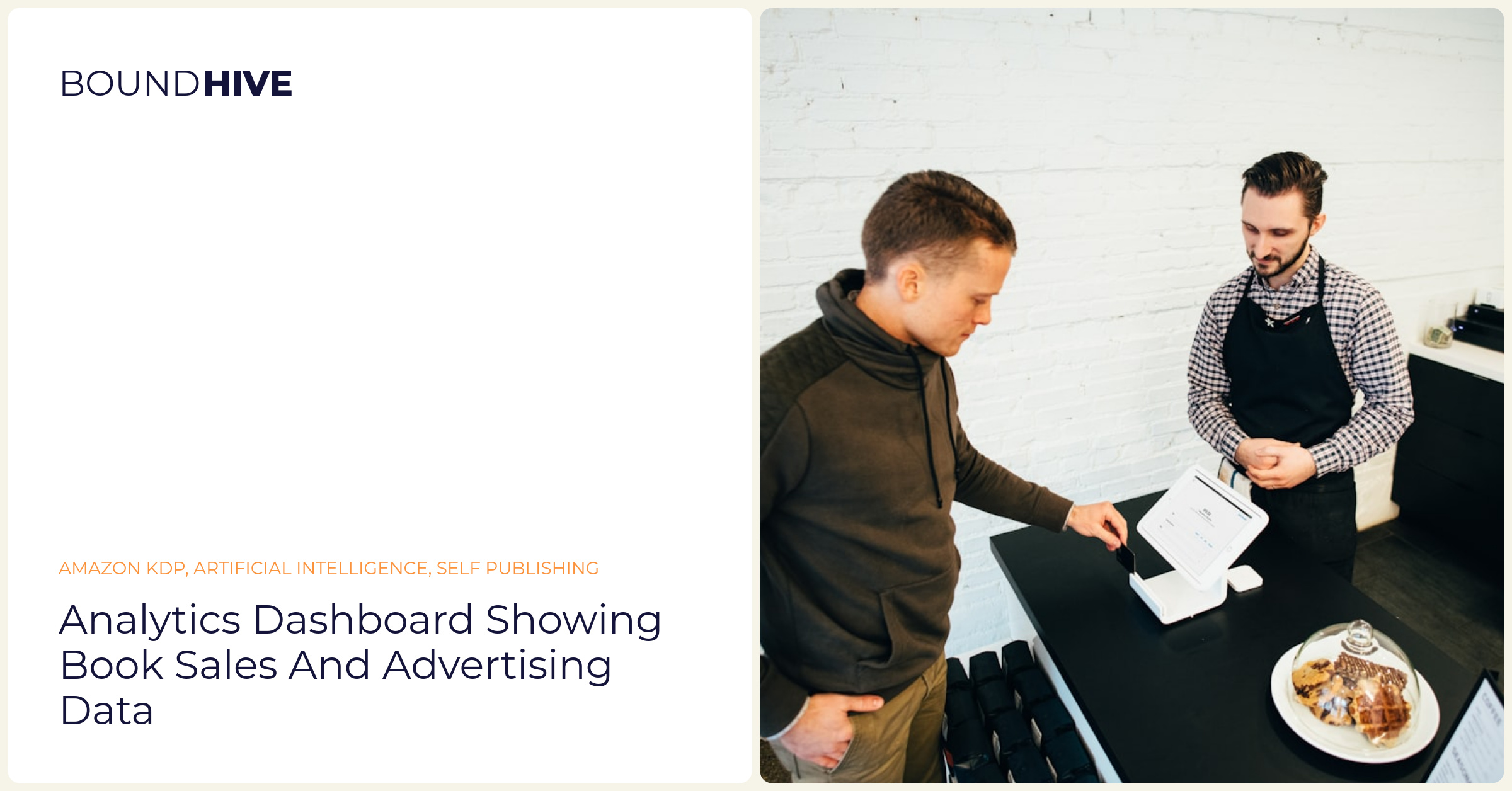 Analytics dashboard showing book sales and advertising data