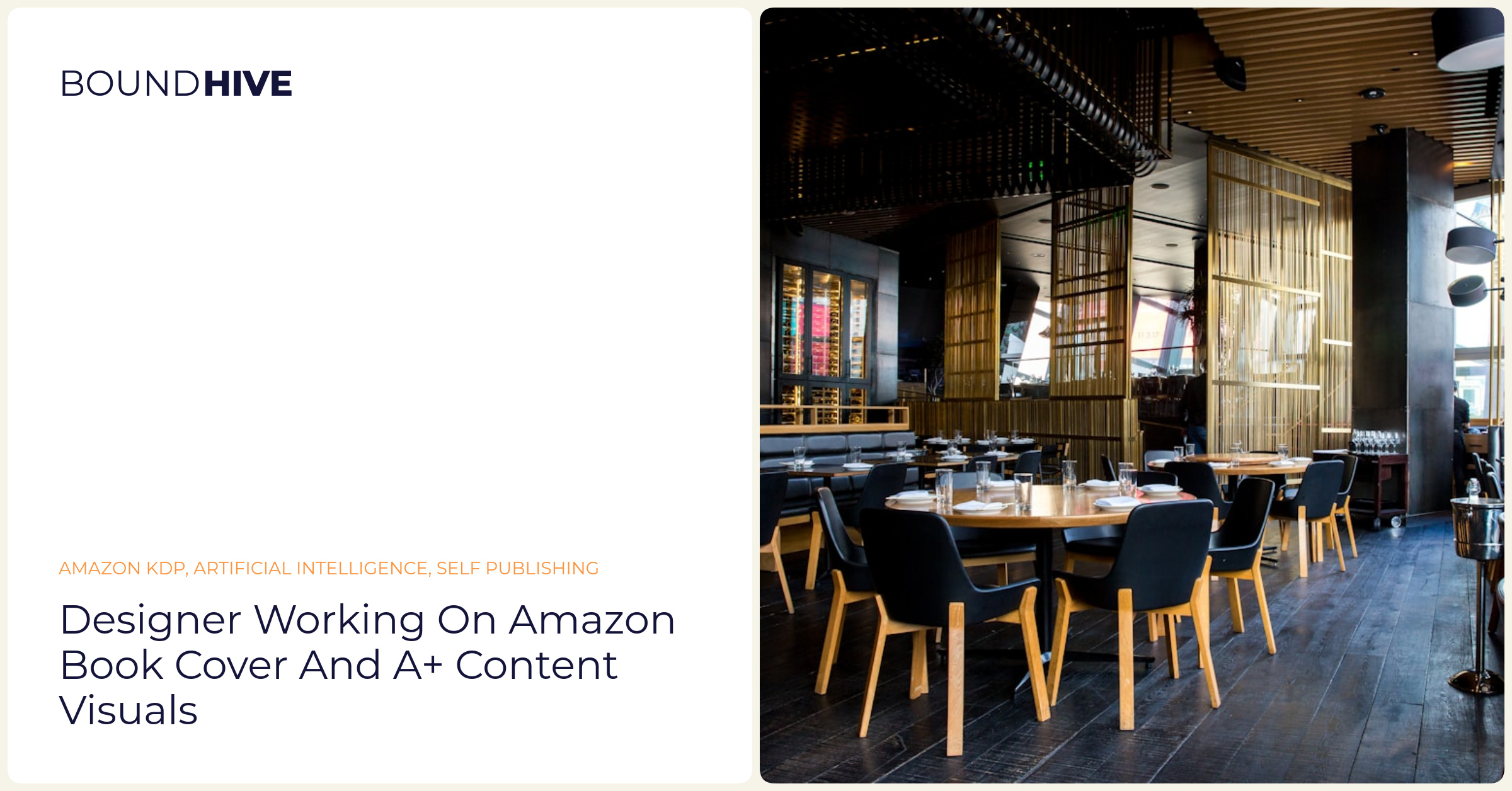 Designer working on Amazon book cover and A+ Content visuals