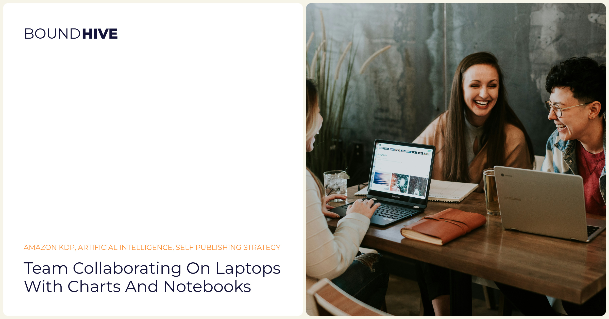 Team collaborating on laptops with charts and notebooks