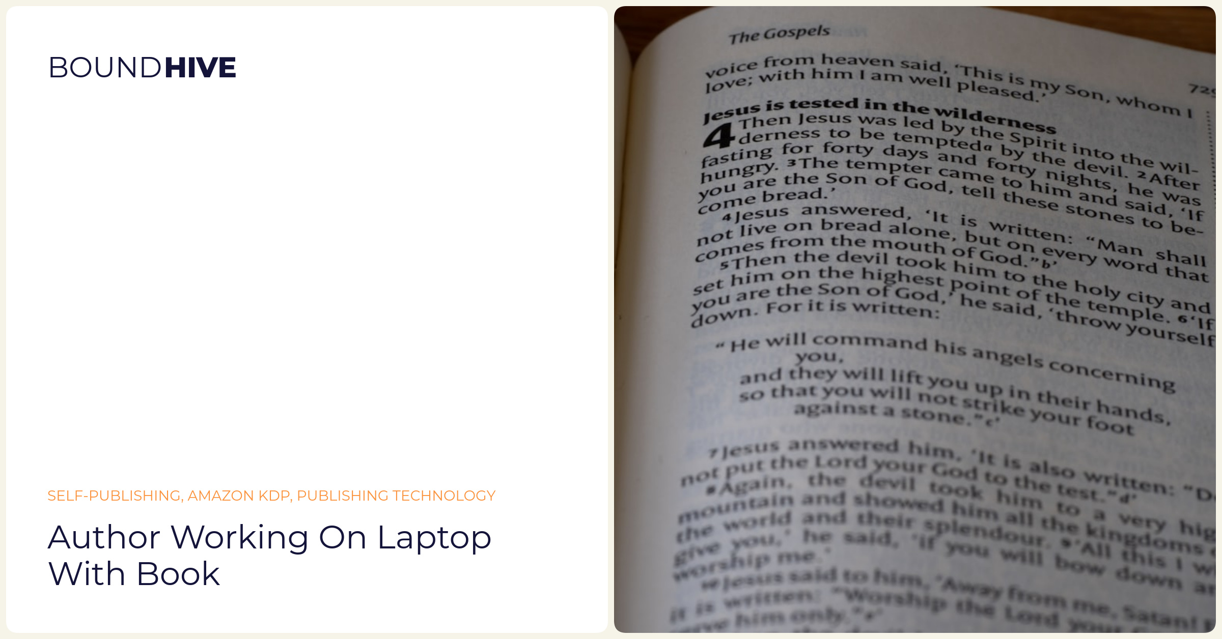 Author working on laptop with book