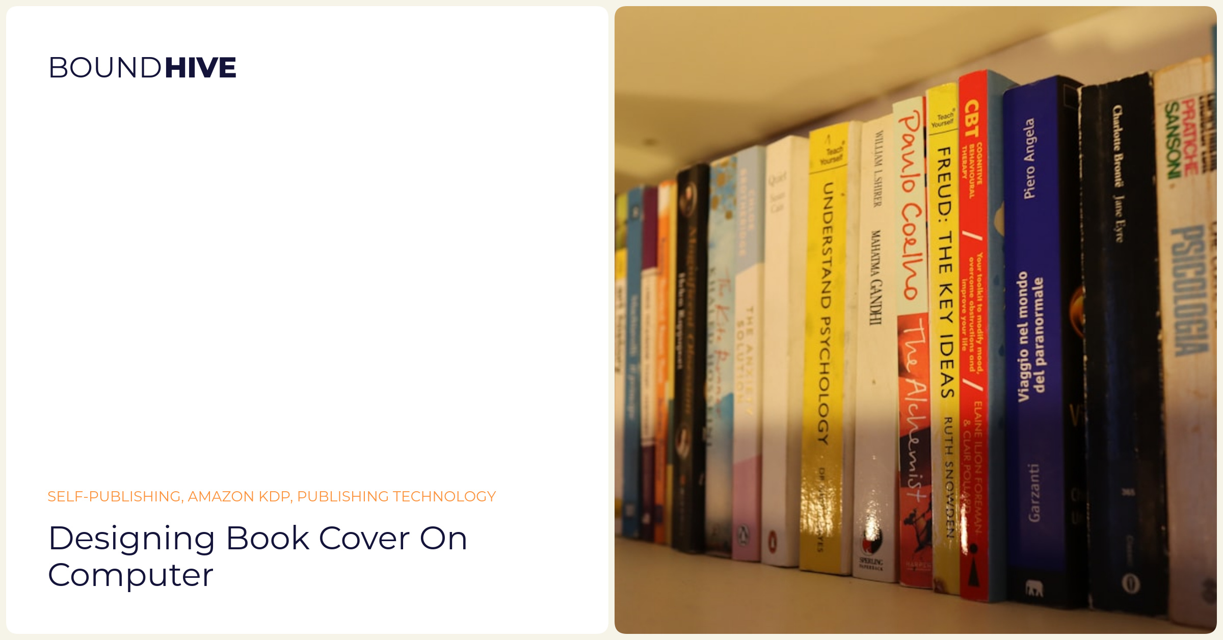 Designing book cover on computer
