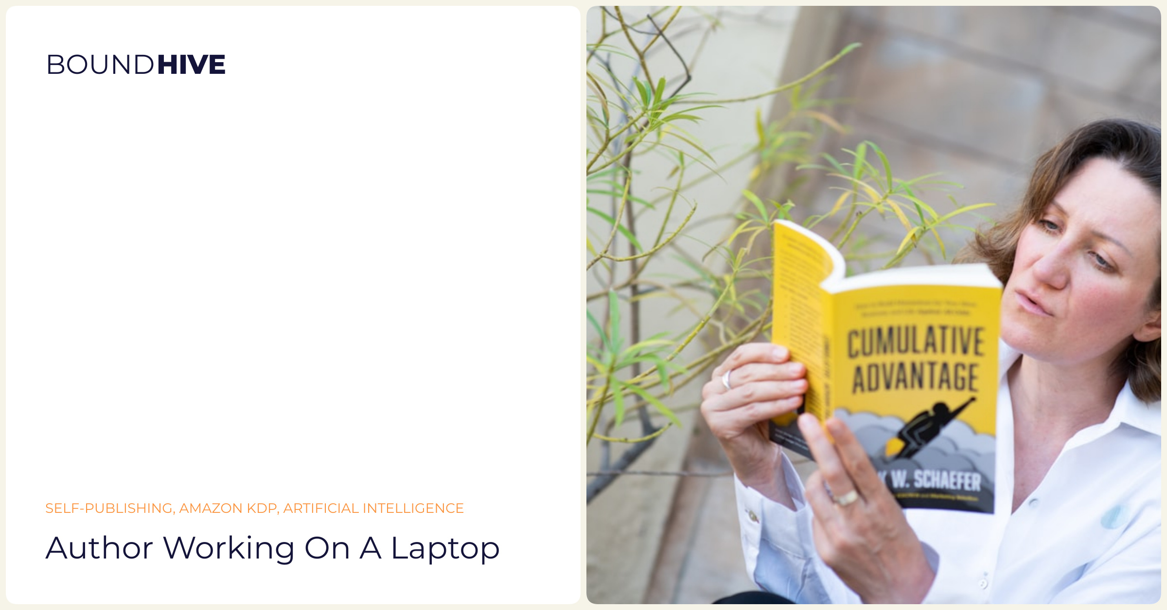 Author working on a laptop Author working on a laptop