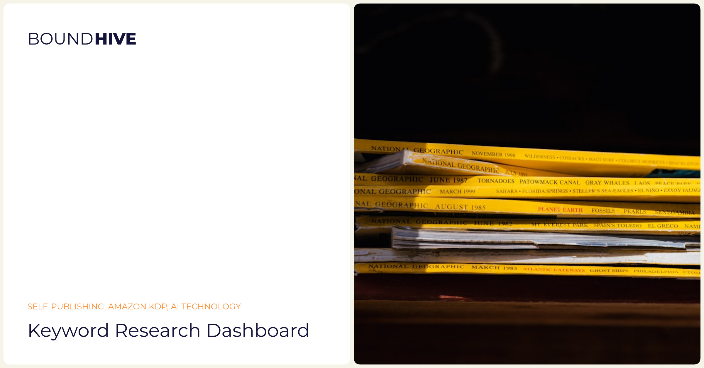 KDP Keywords Research Keyword research dashboard