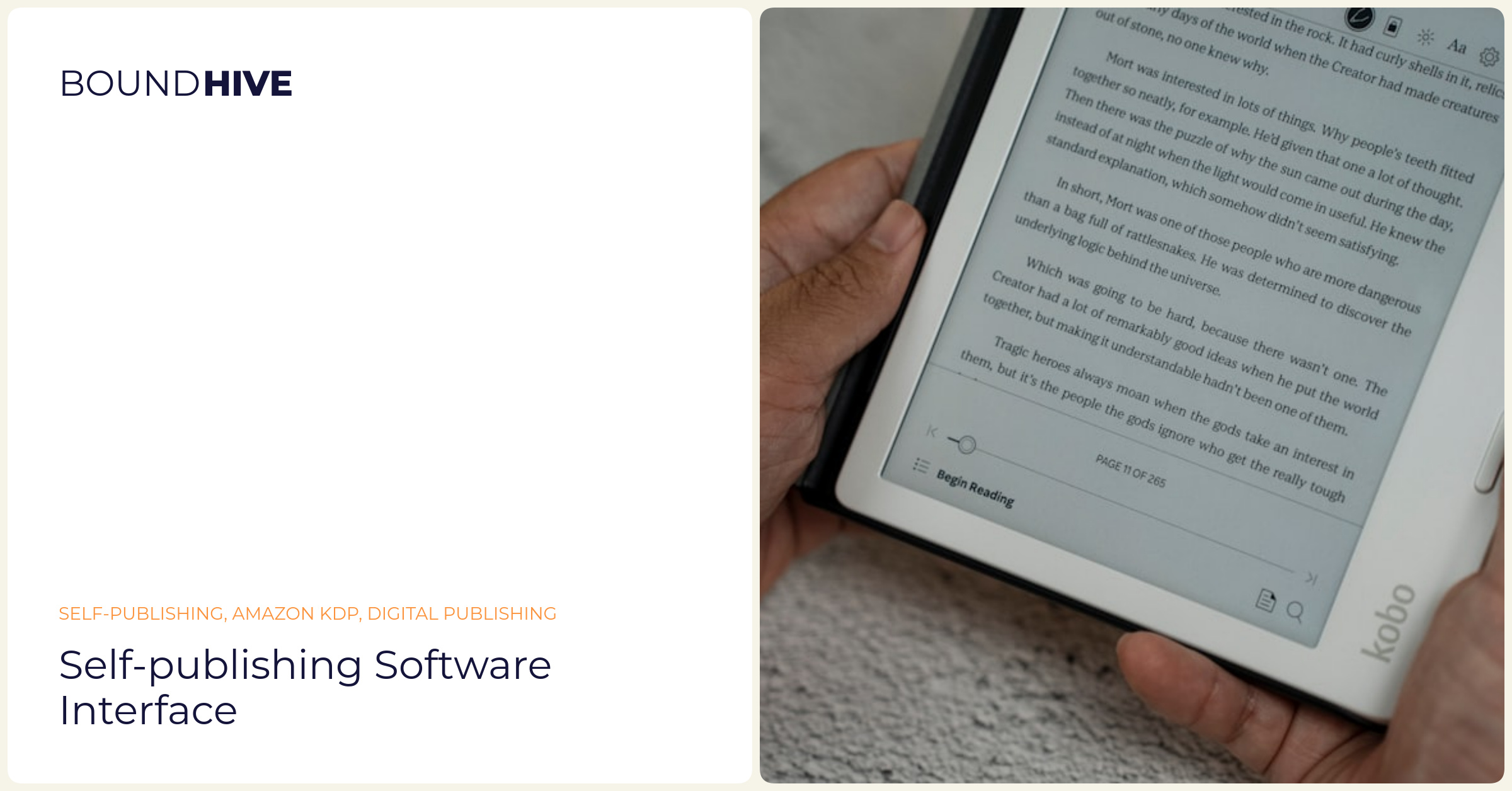 Self-publishing software interface