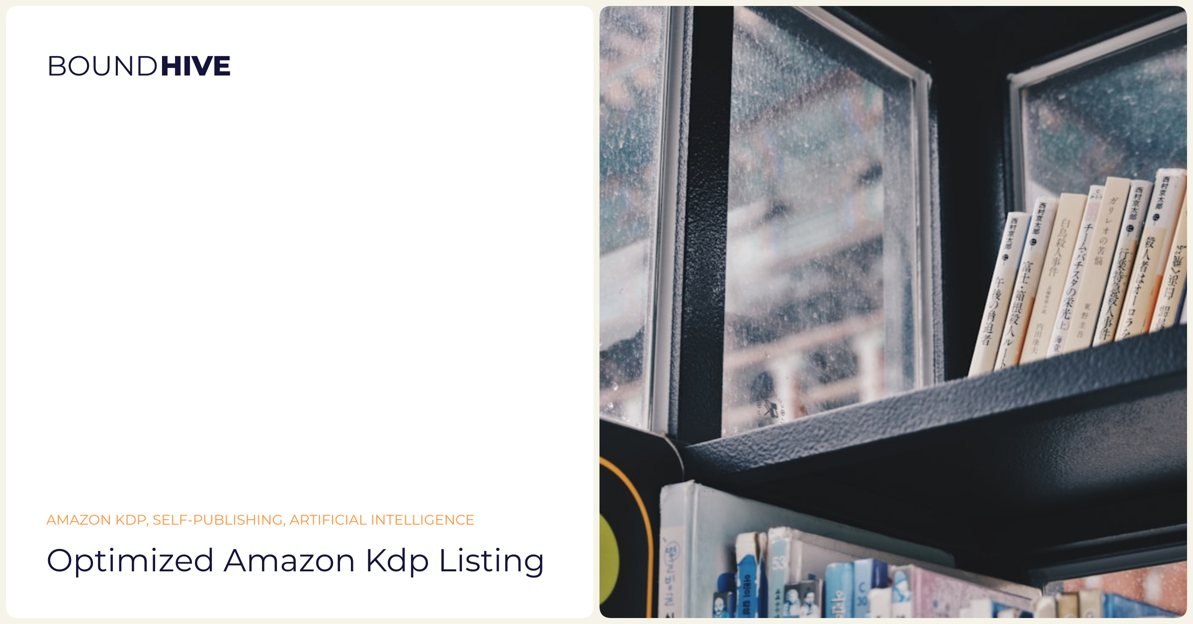 Amazon KDP listing Optimized Amazon KDP listing