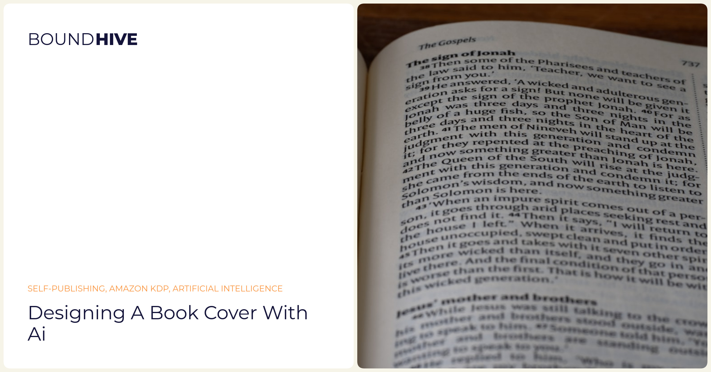 Designing a book cover with AI