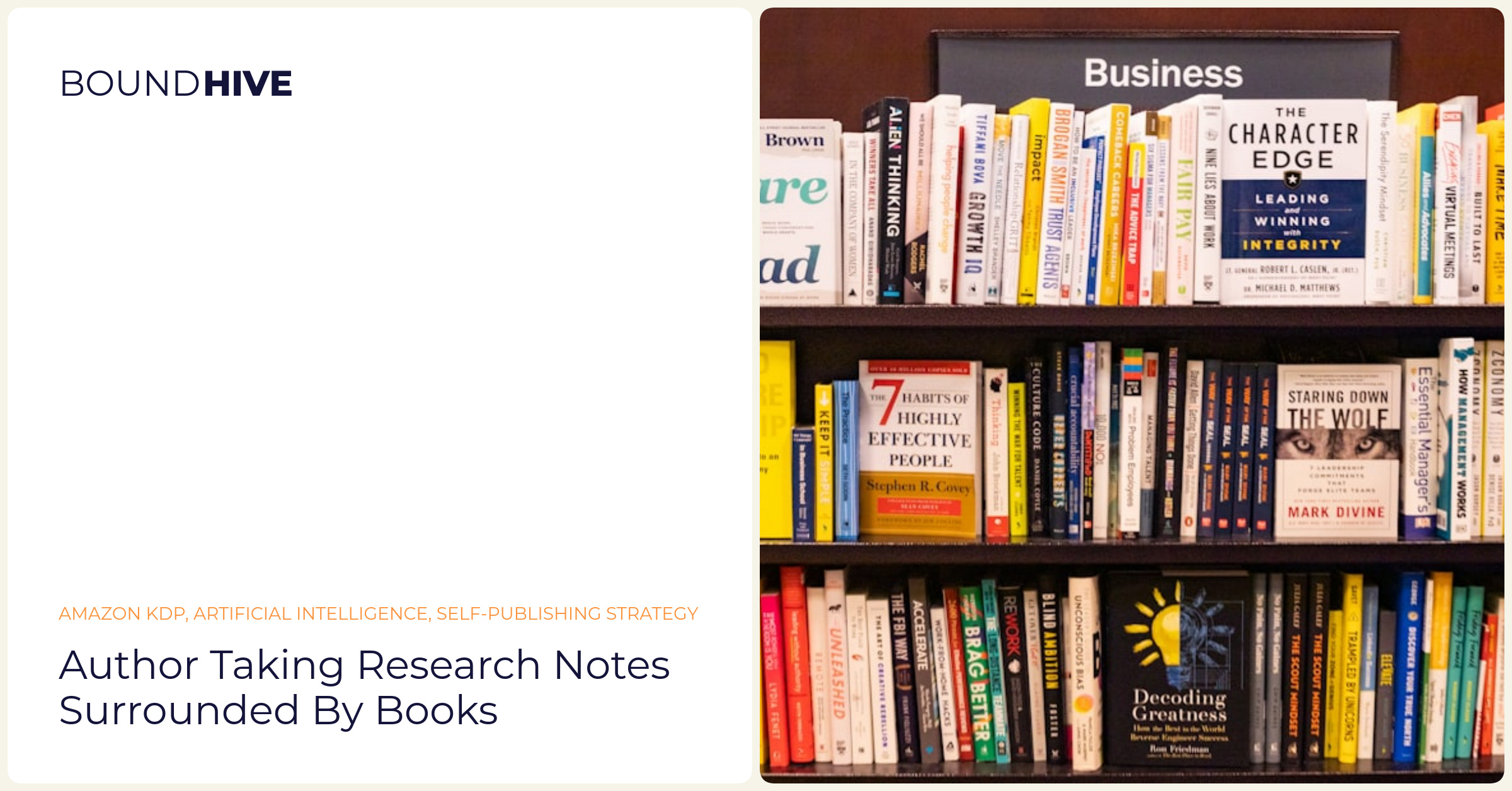 Author taking research notes surrounded by books