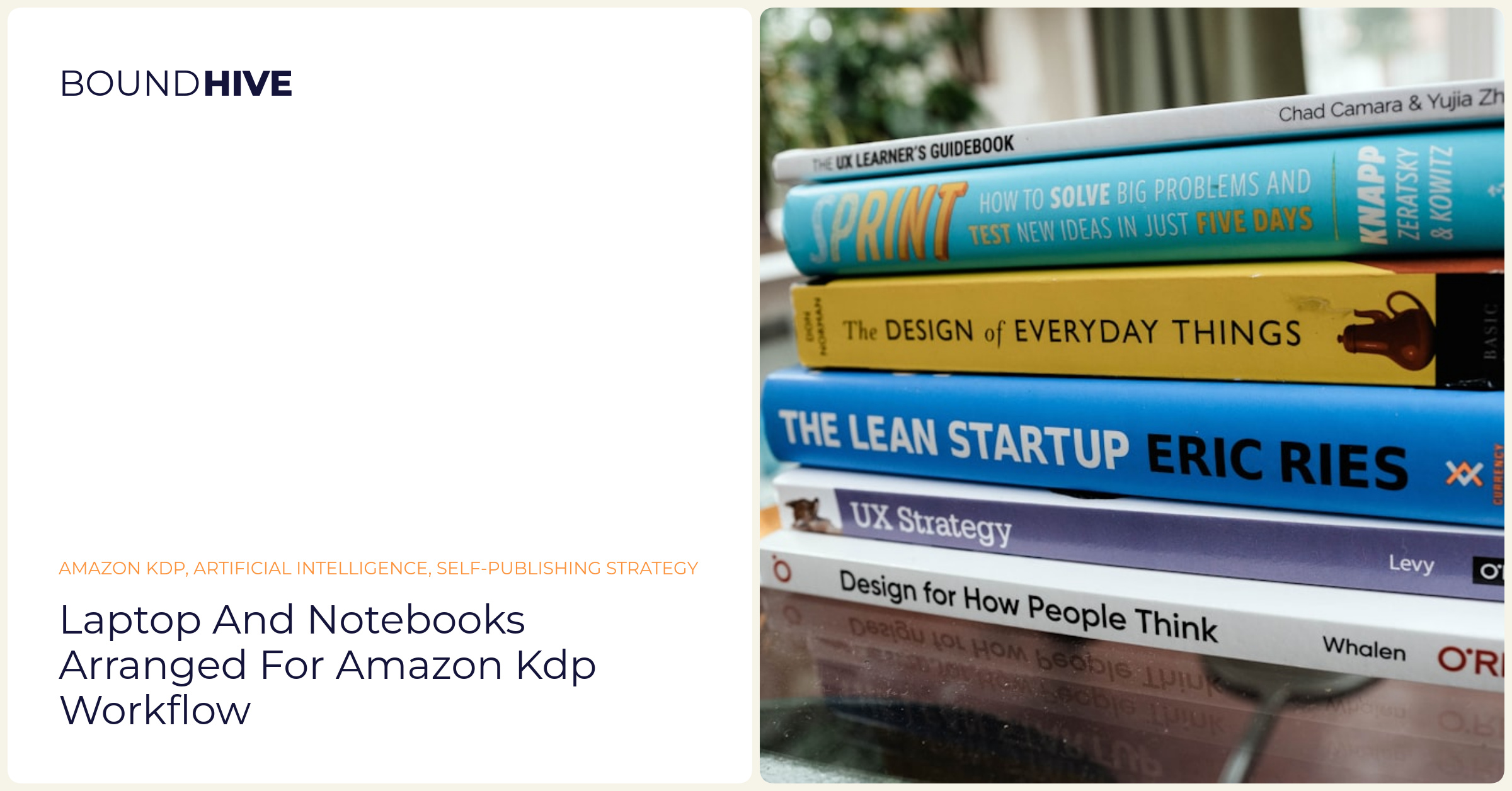 Laptop and notebooks arranged for Amazon KDP workflow