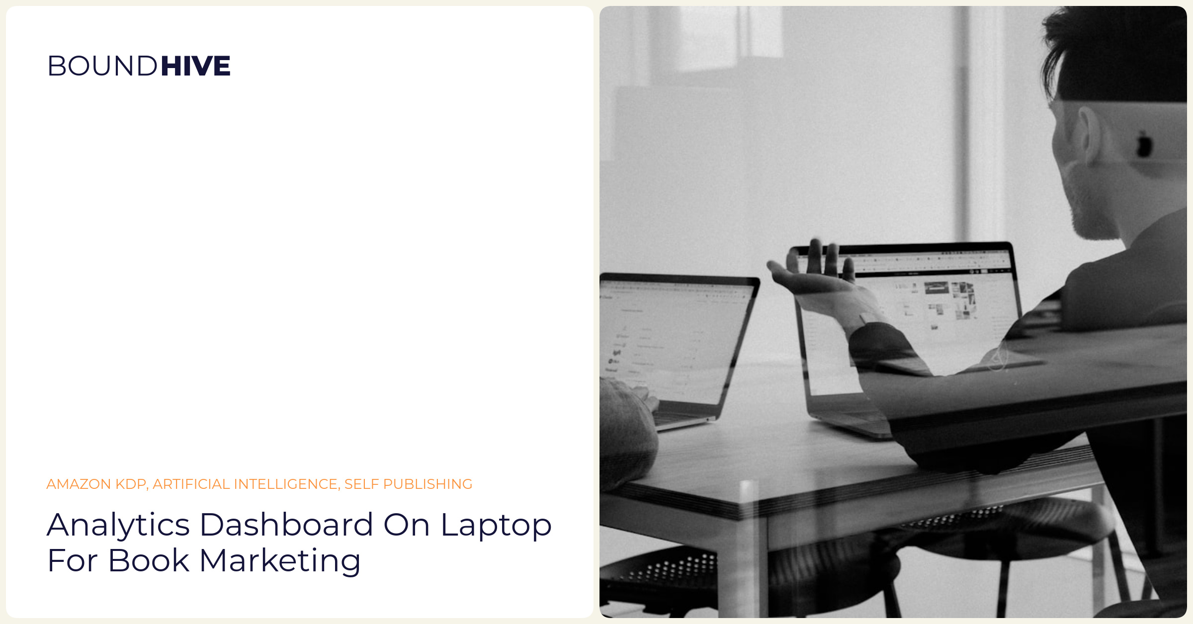 Analytics dashboard on laptop for book marketing