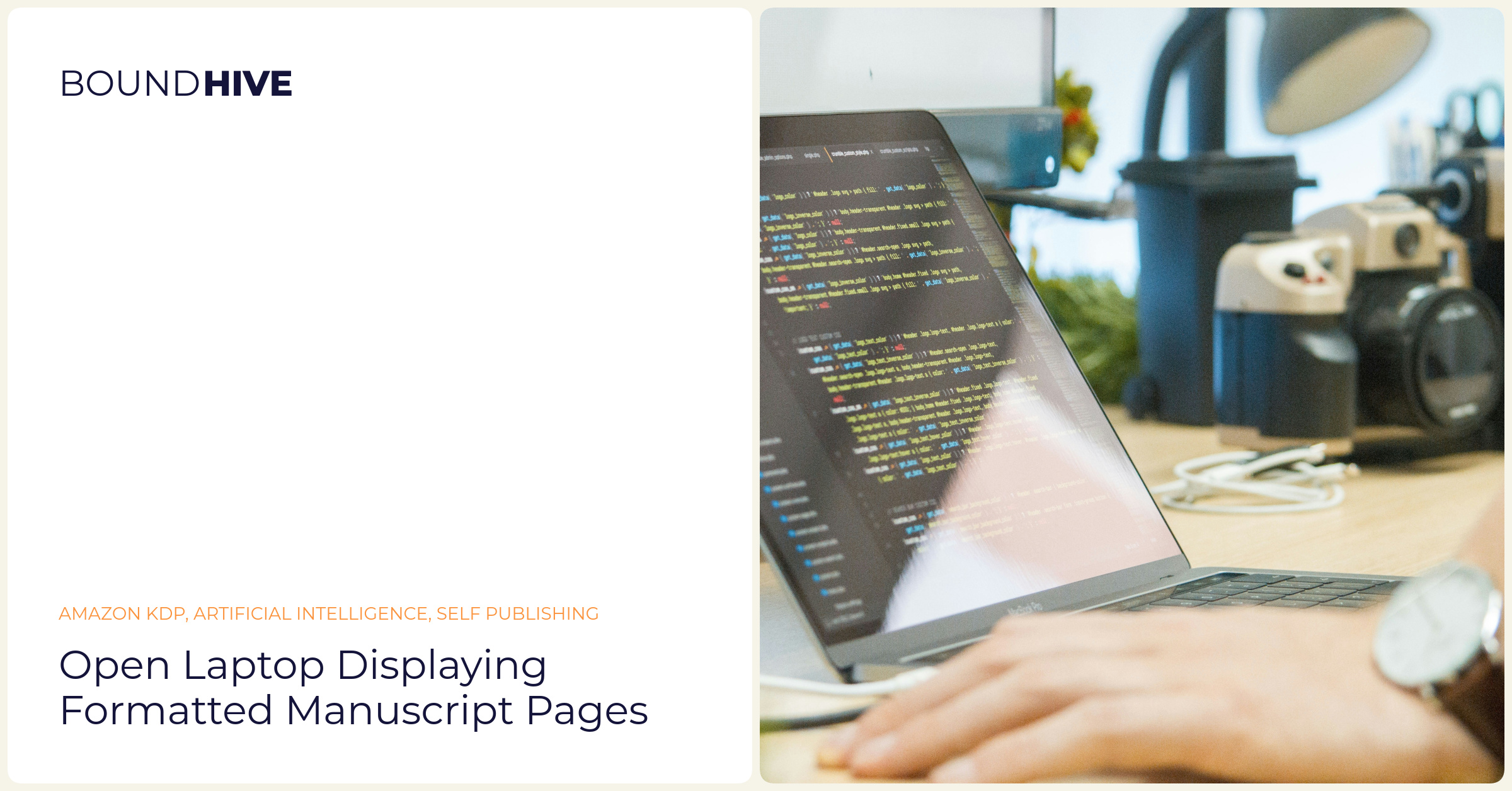 Open laptop displaying formatted manuscript pages