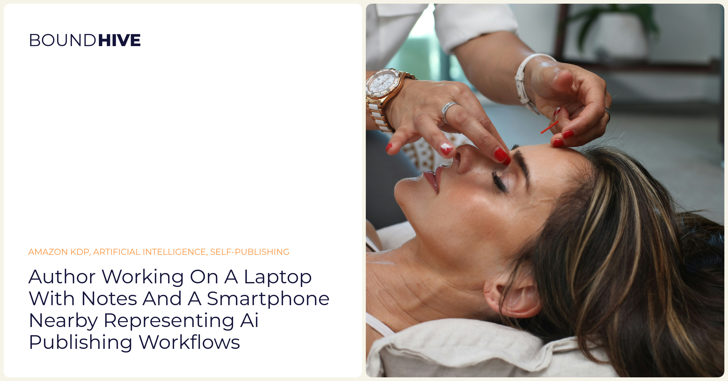 Author working on a laptop with notes and a smartphone nearby representing AI publishing workflows