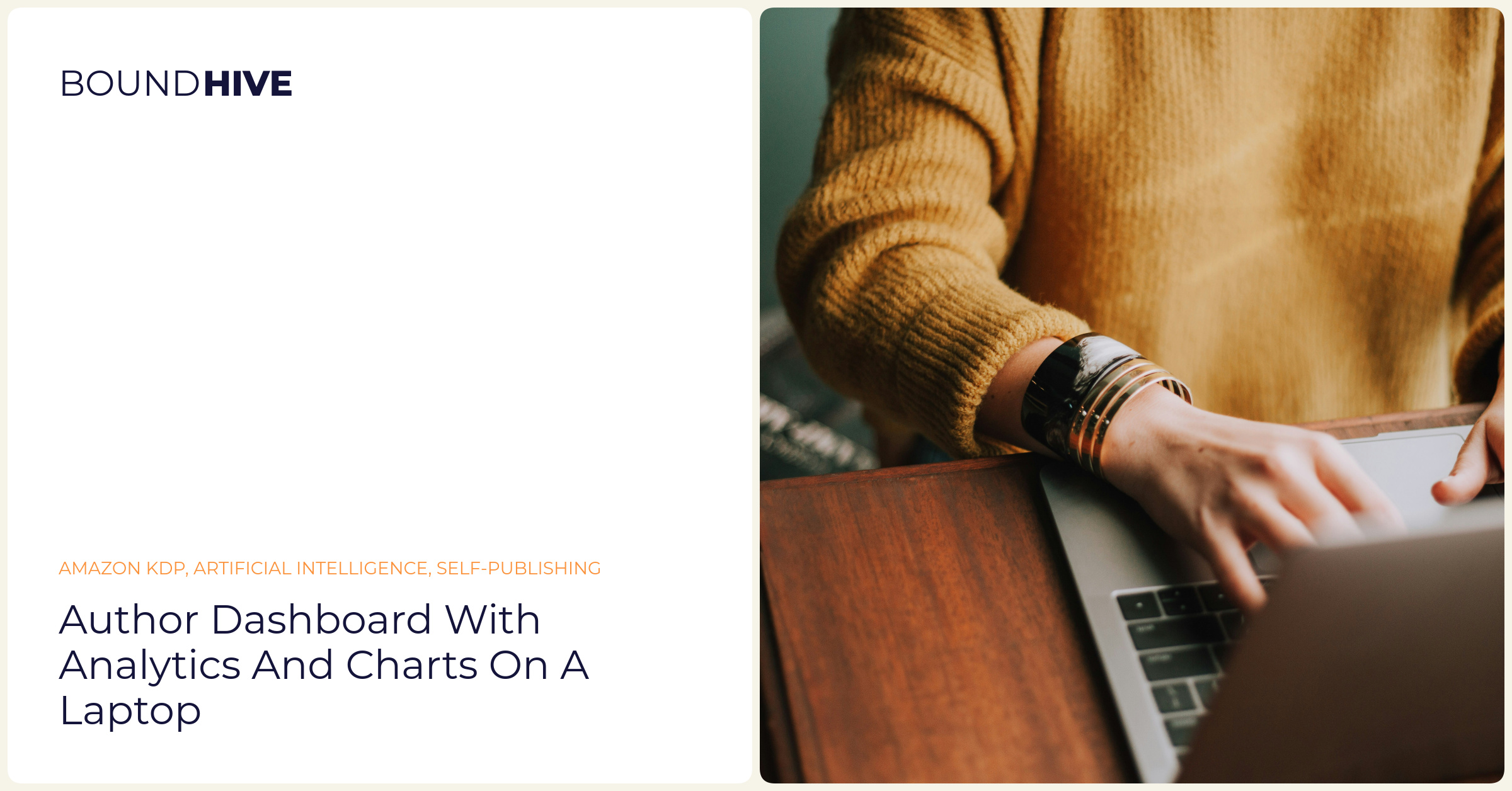 Author dashboard with analytics and charts on a laptop