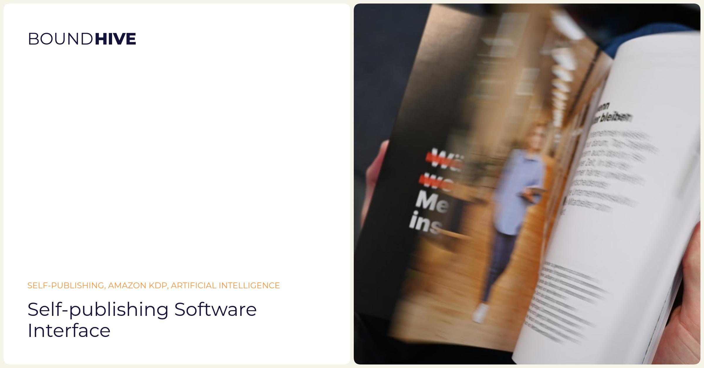 Self-publishing software interface