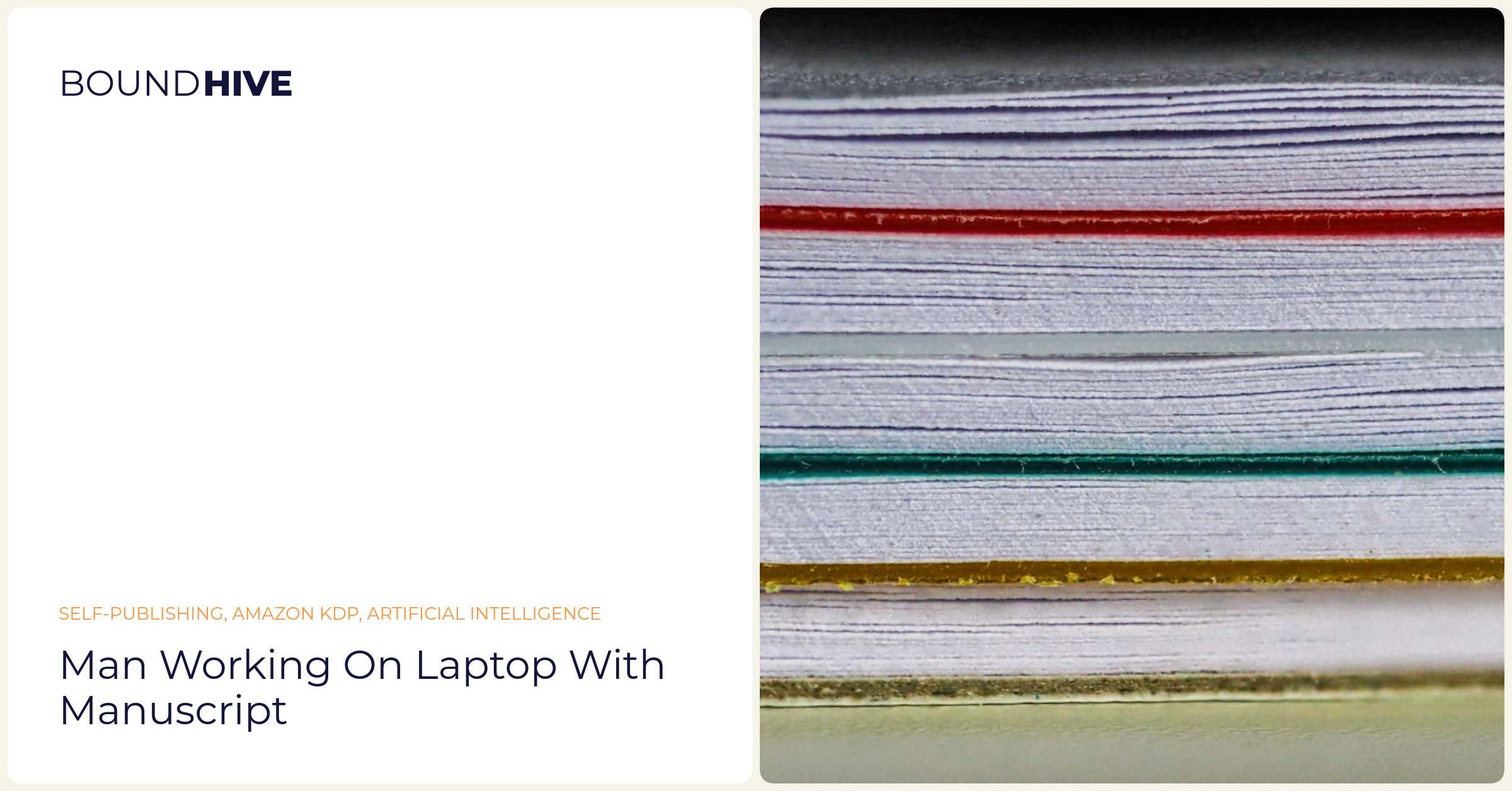 Man working on manuscript formatting Man working on laptop with manuscript