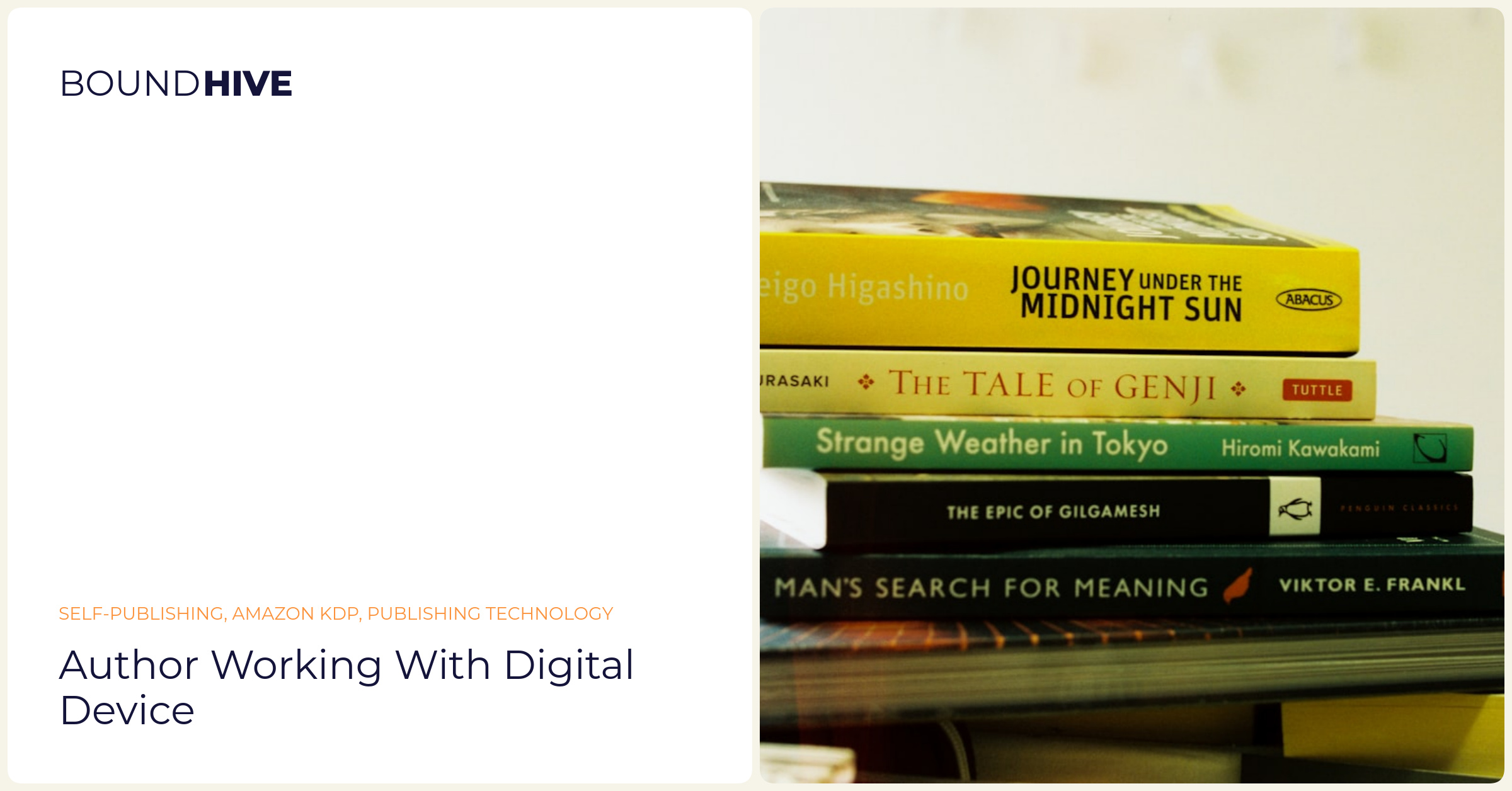 Author working with digital device