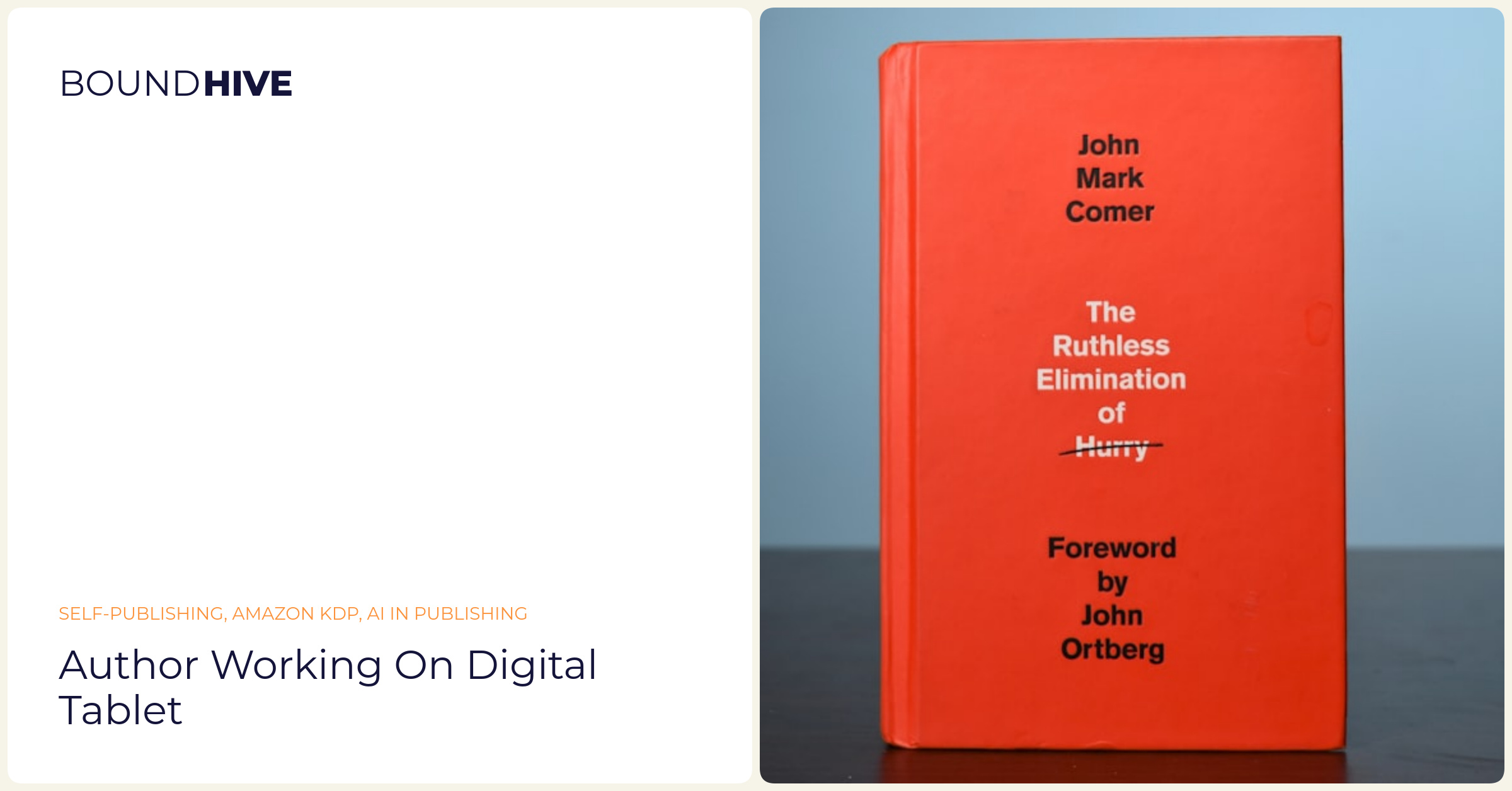 Author working on digital tablet