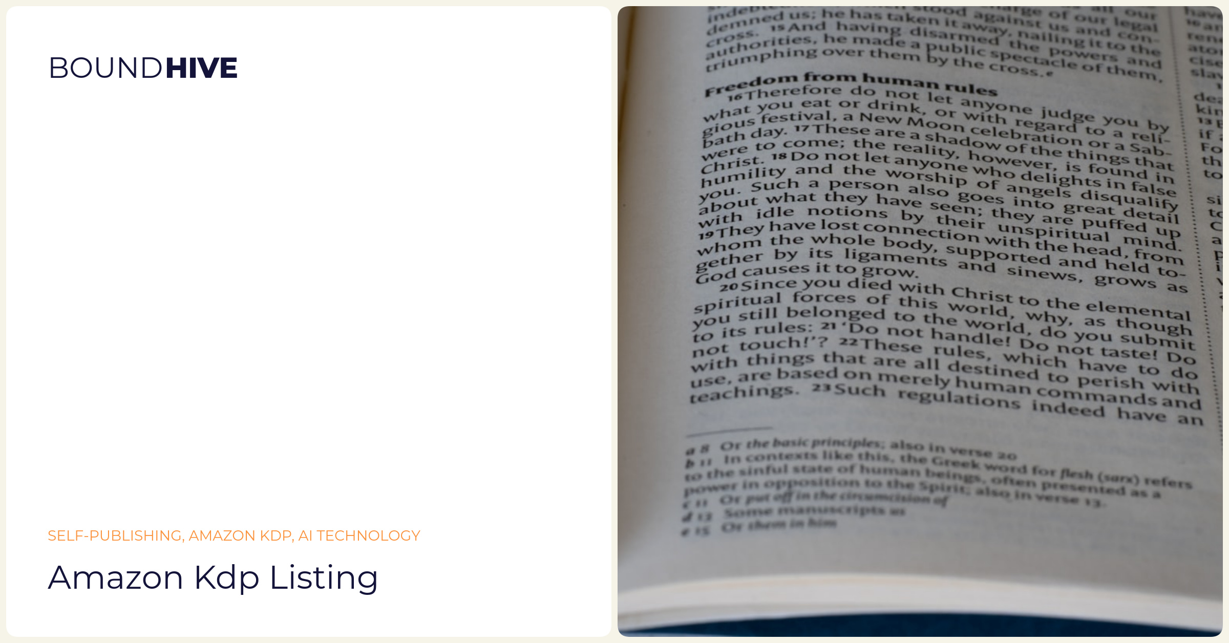 KDP Listing Optimization Amazon KDP Listing