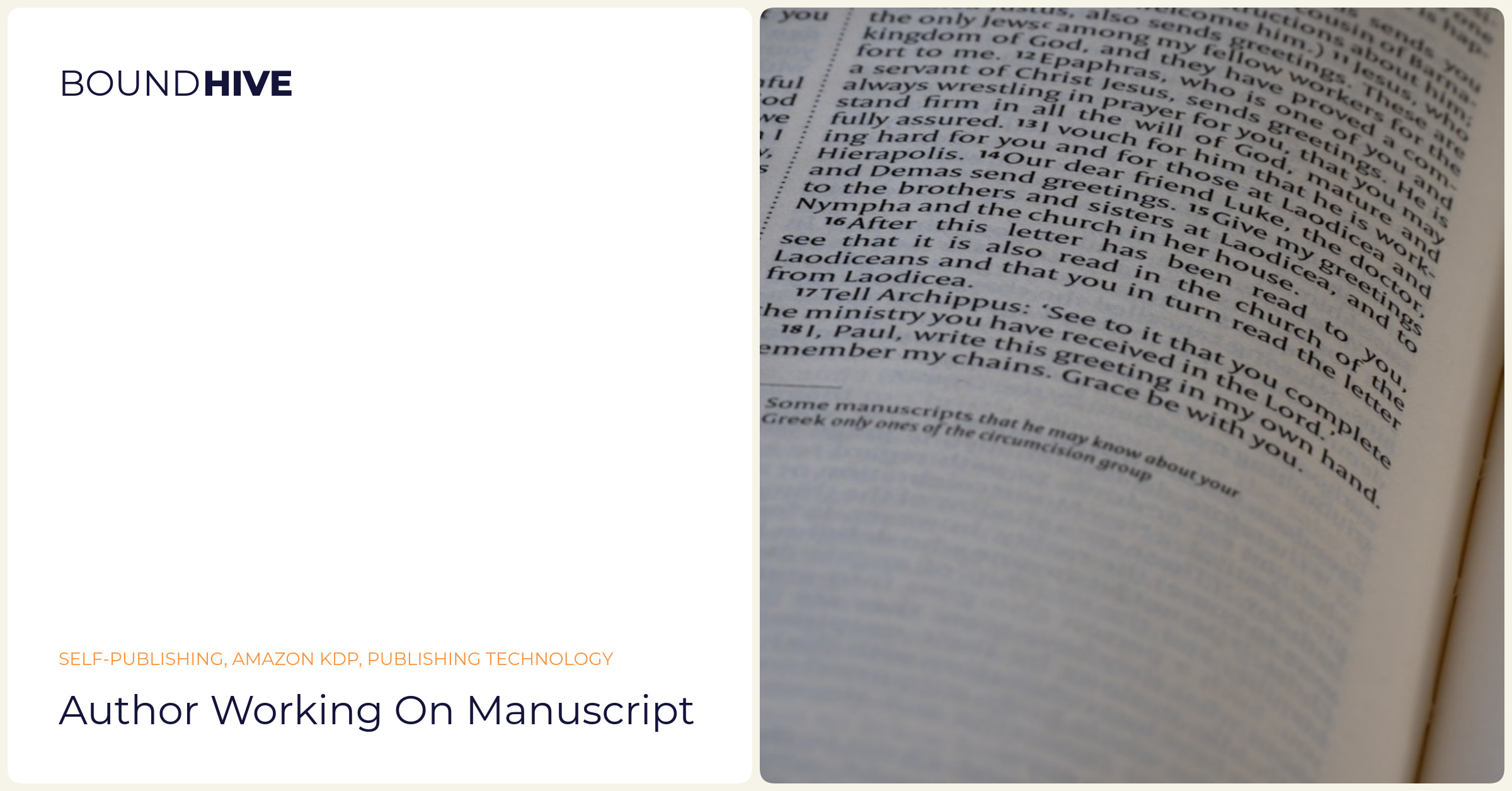 Author working on manuscript Author working on manuscript