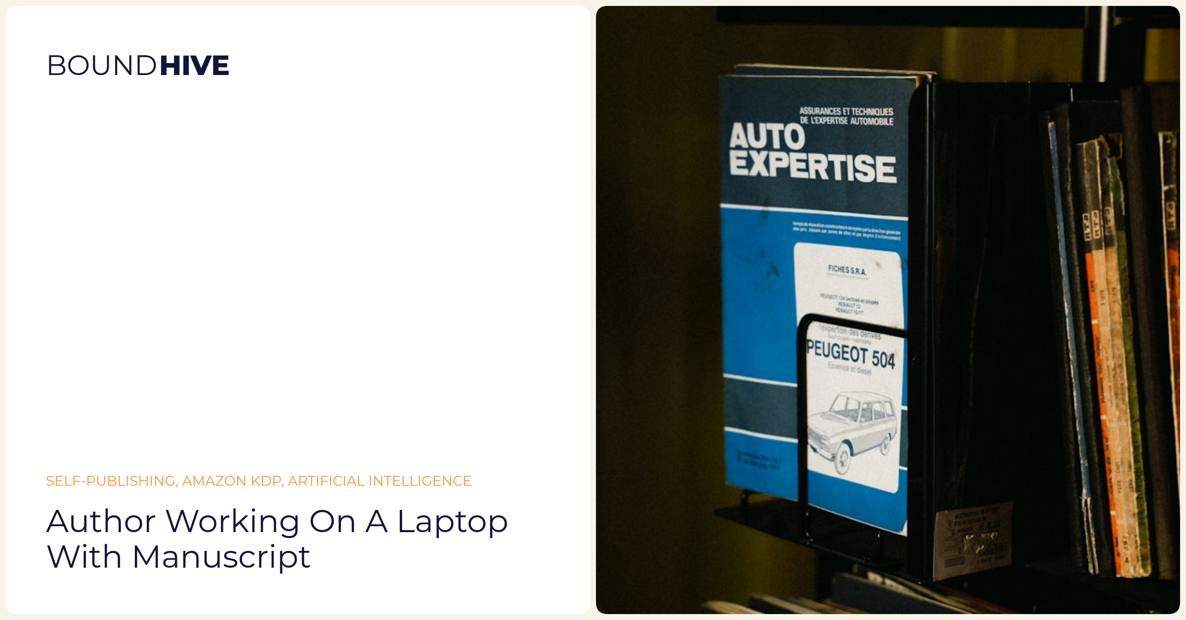 AI-assisted manuscript formatting Author working on a laptop with manuscript