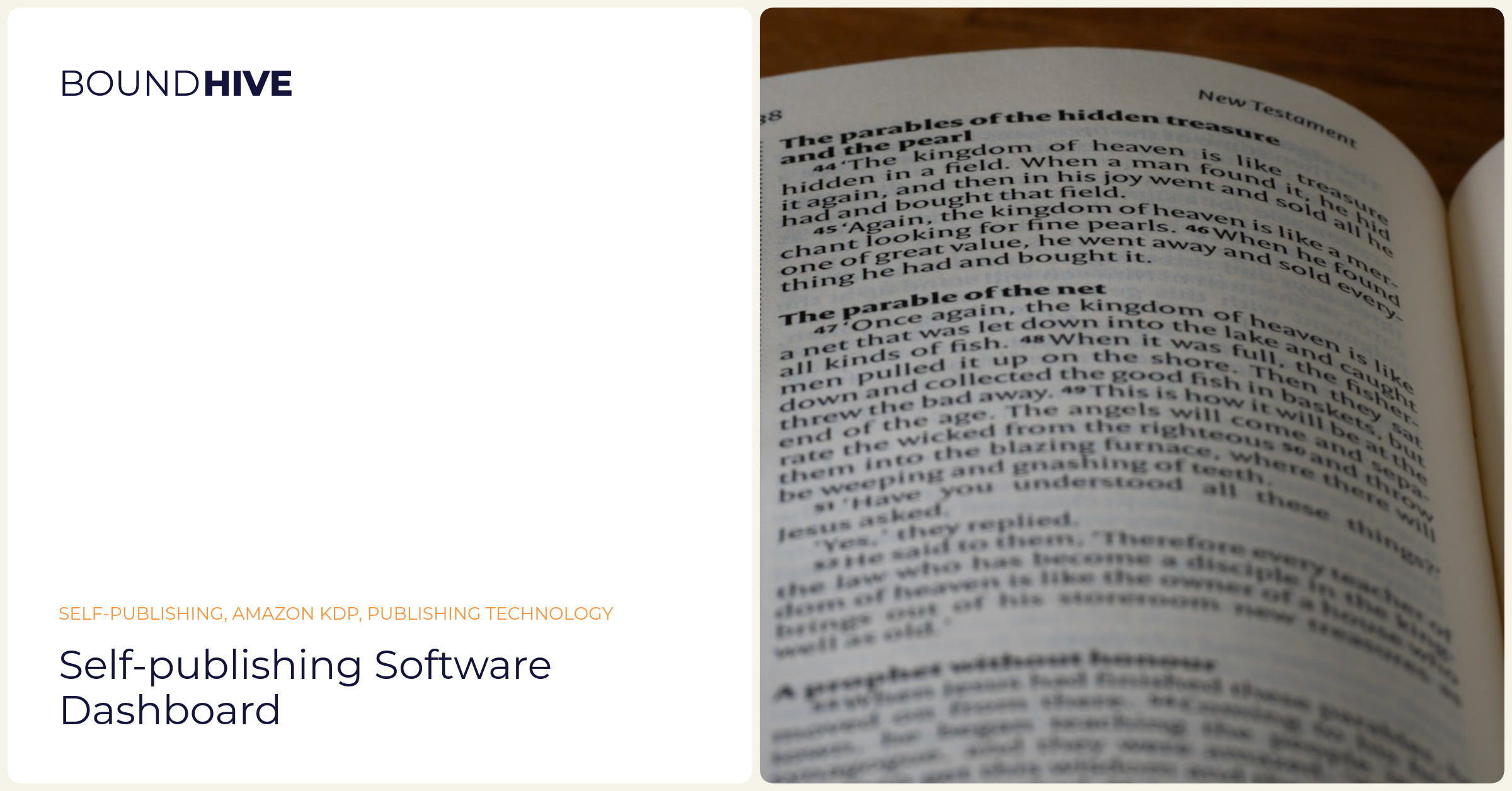 Self-publishing software dashboard Self-publishing software dashboard