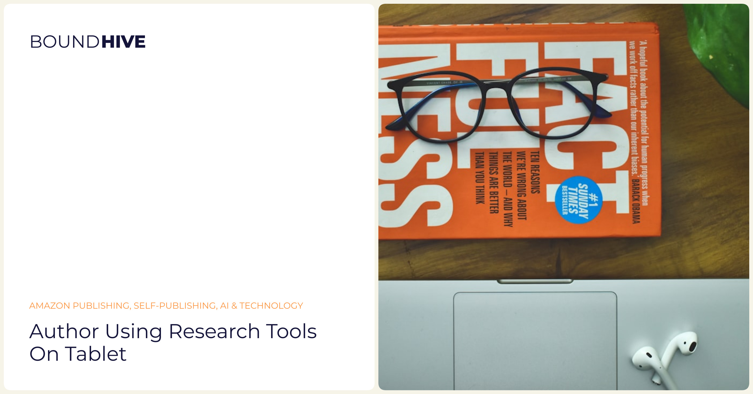 Using niche research tools Author using research tools on tablet