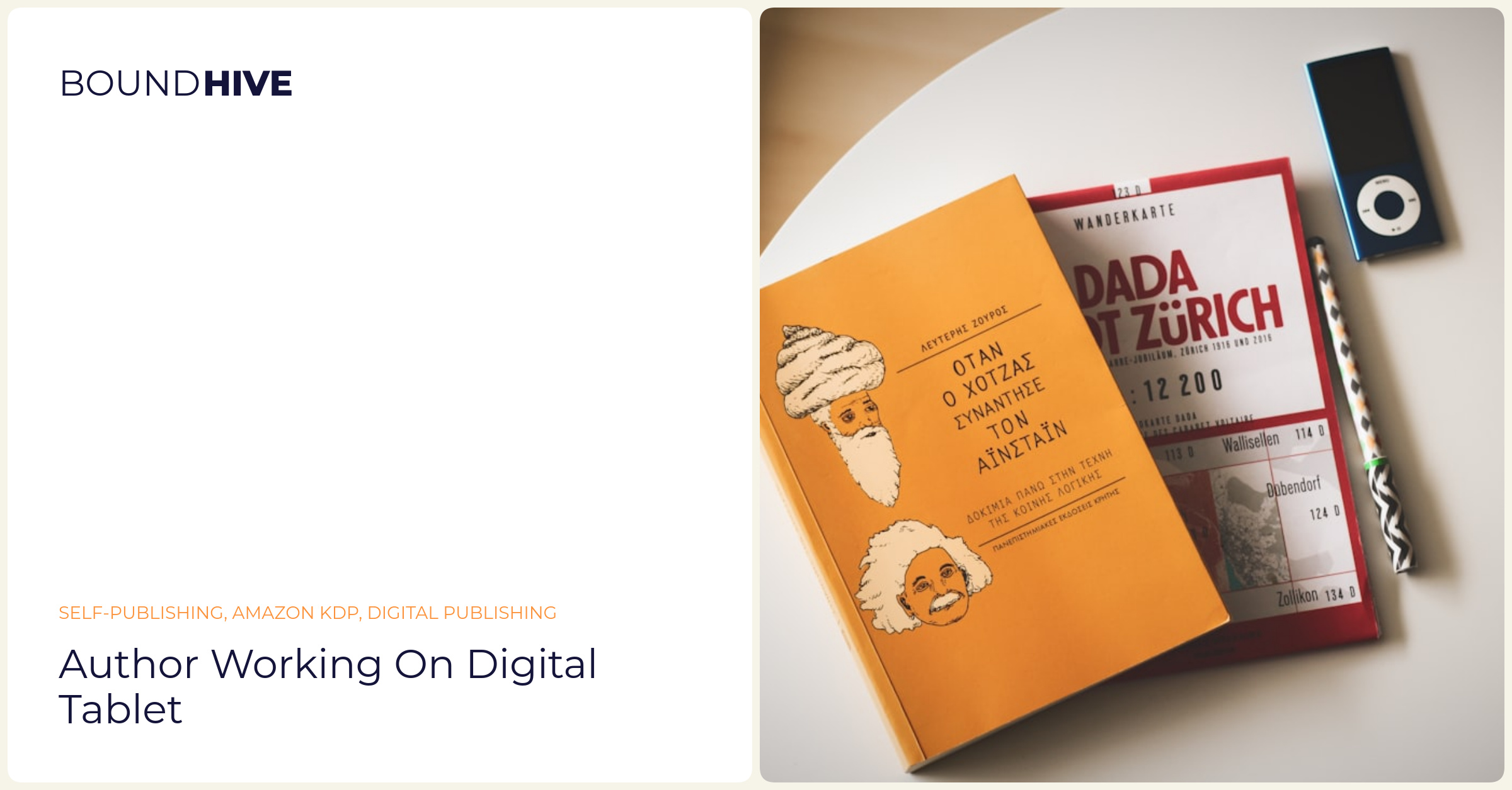 Author working on digital tablet