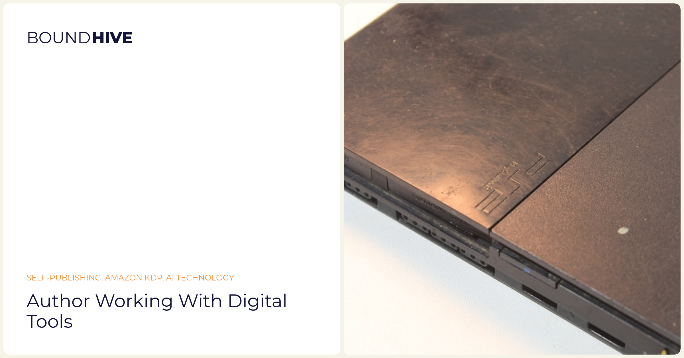 Author working with digital tools