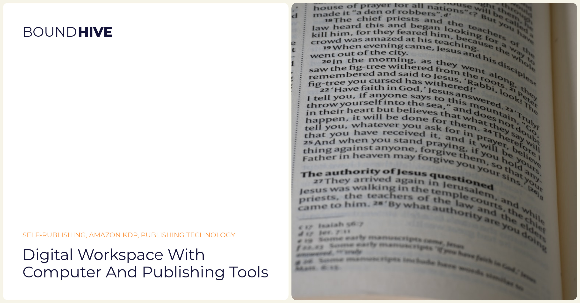 Digital workspace with computer and publishing tools