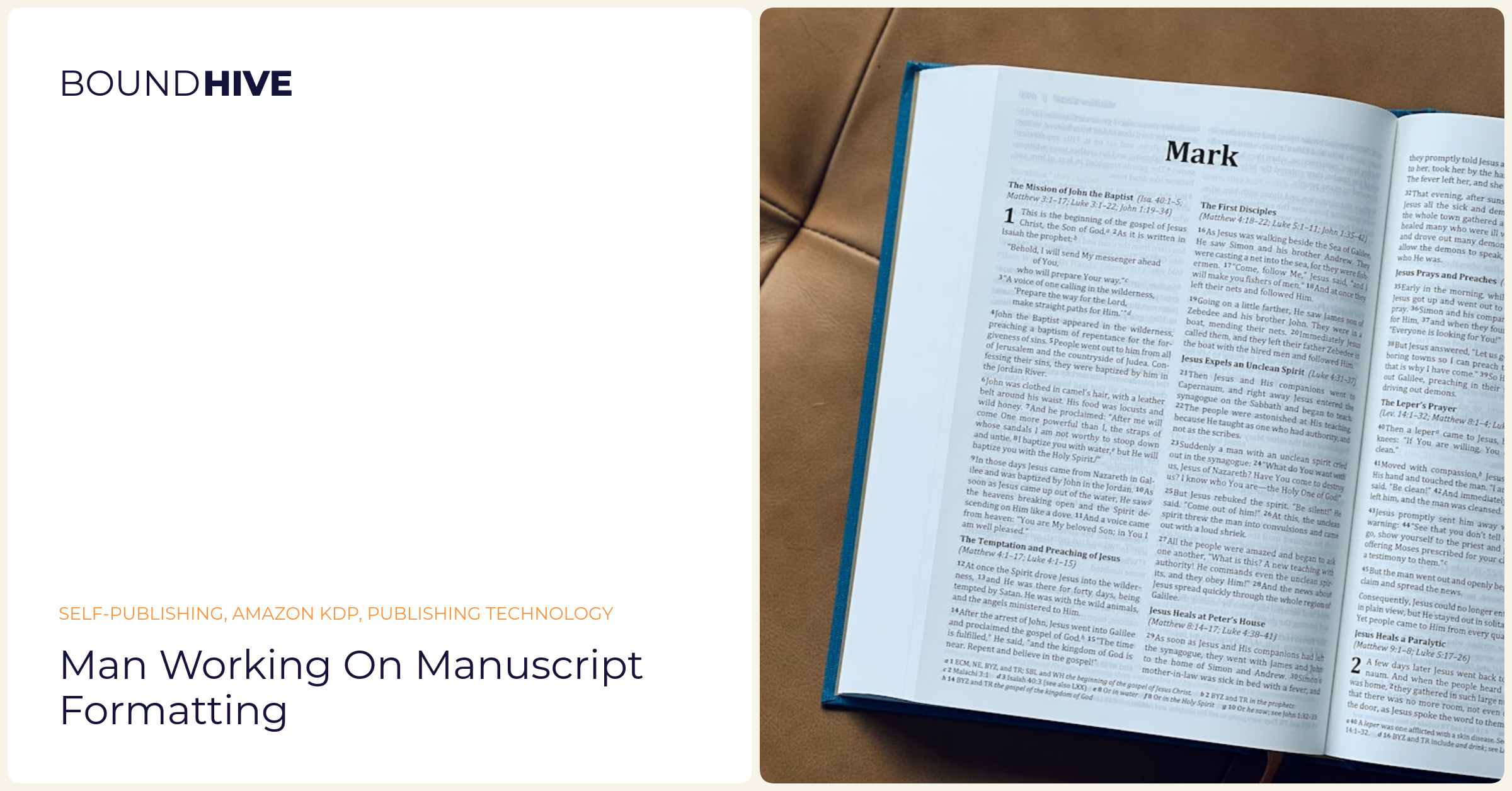 Man working on manuscript formatting