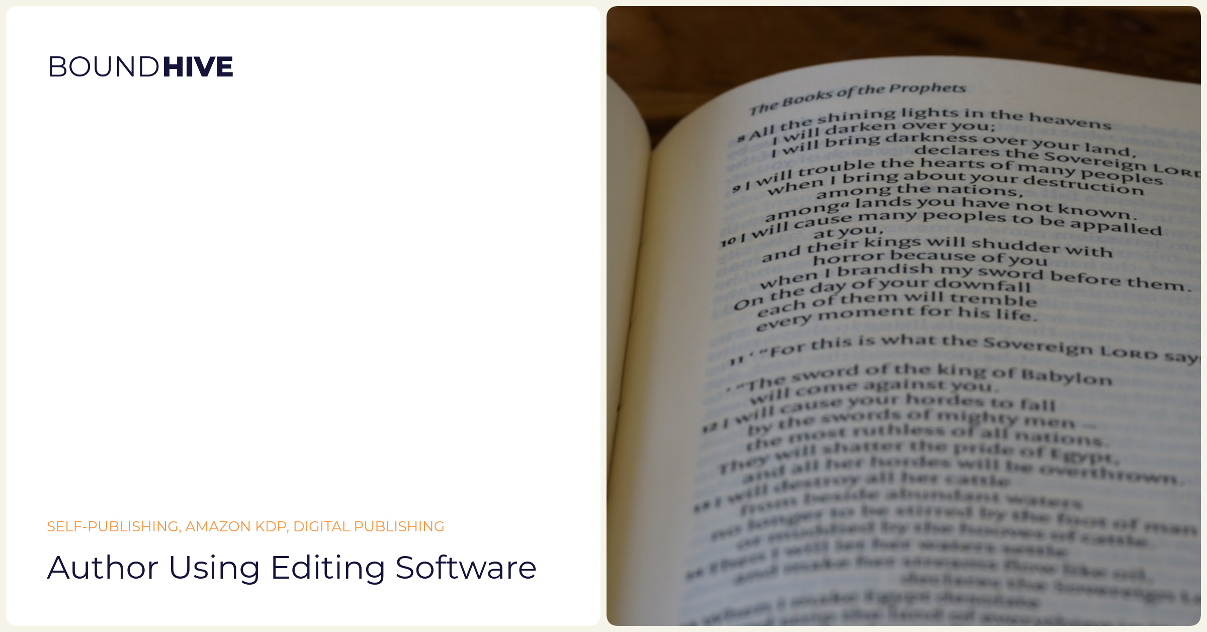 Author using editing software