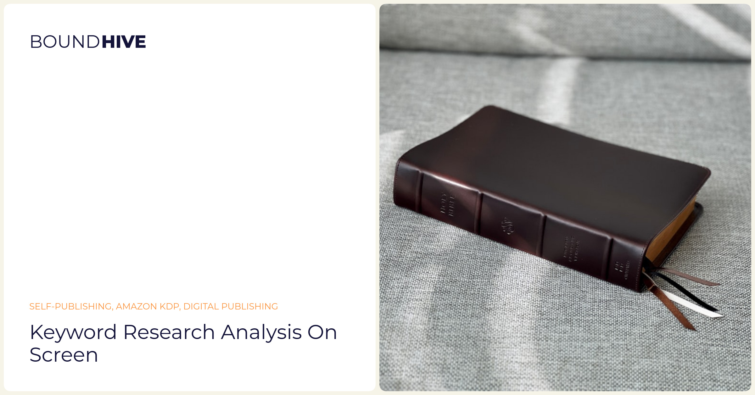 Keyword research analysis on screen