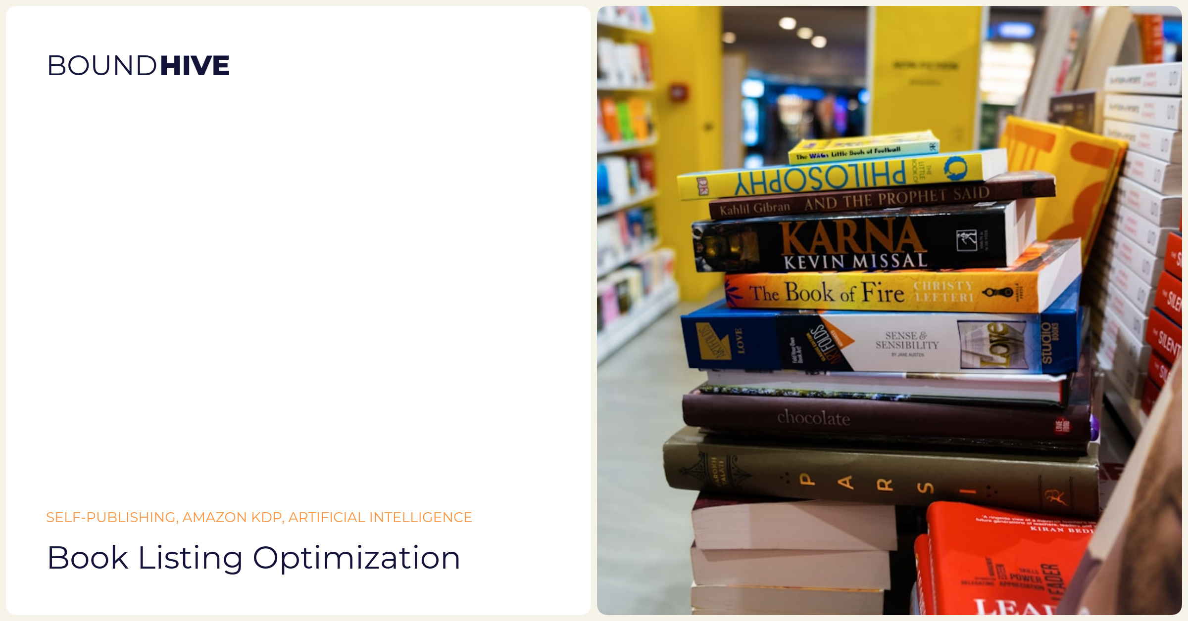 Book listing optimization