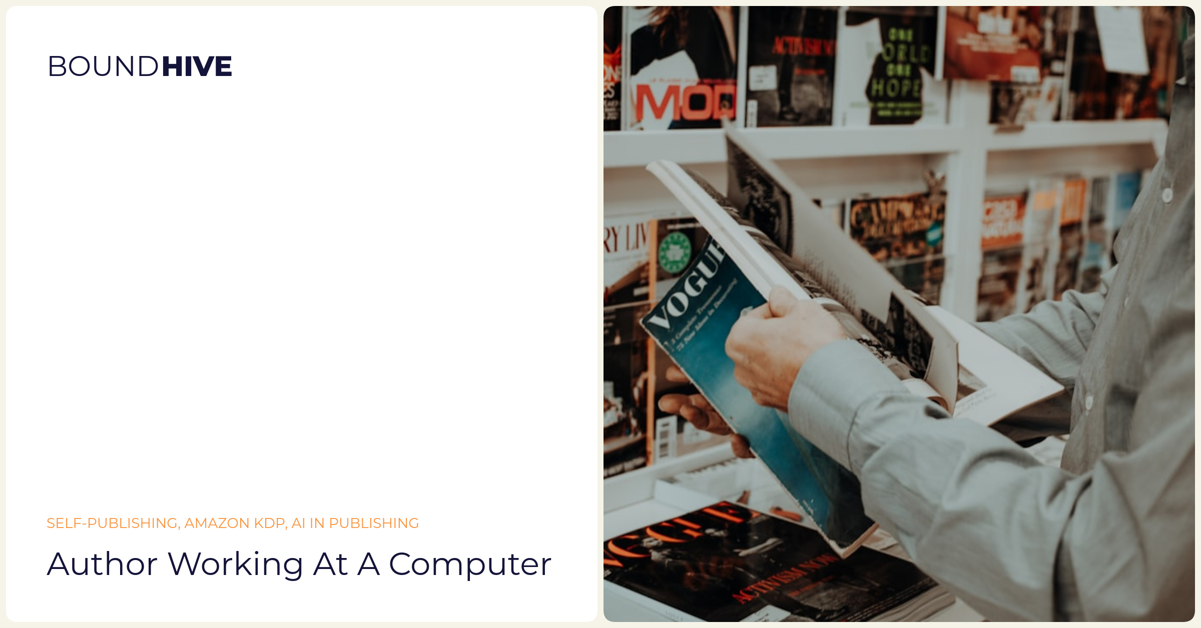 Author working at a computer