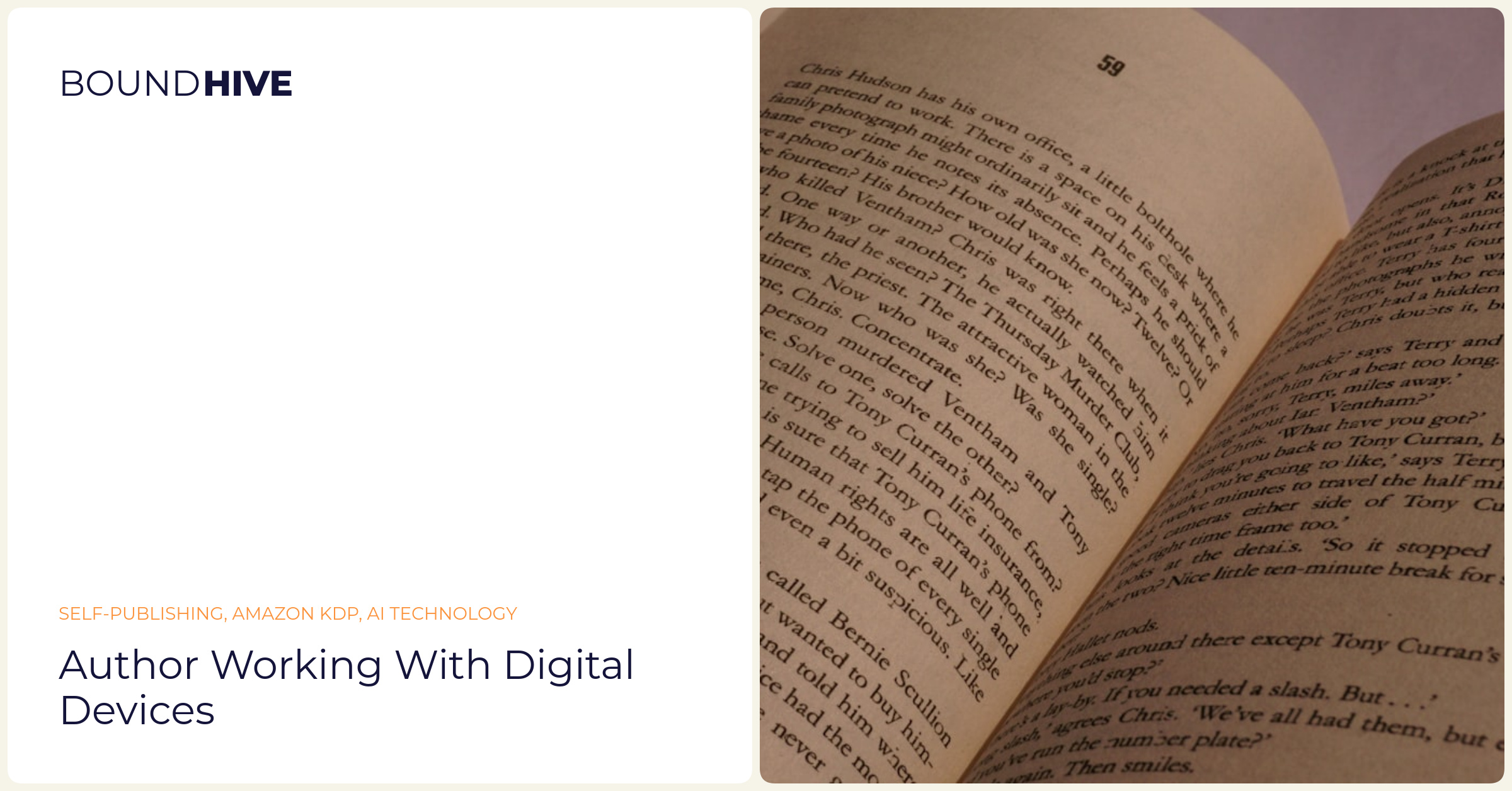 Author working with digital devices