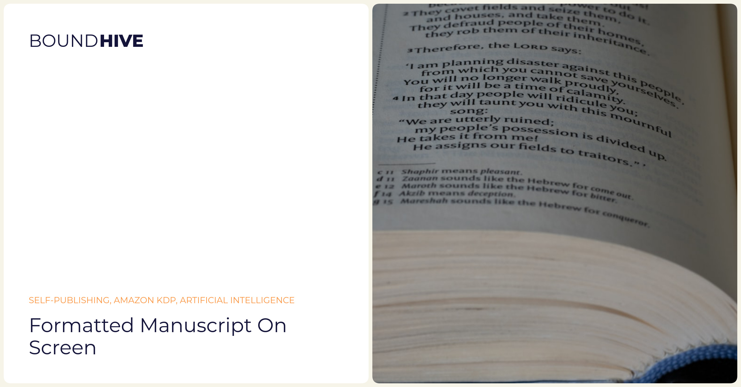 Formatted manuscript on screen