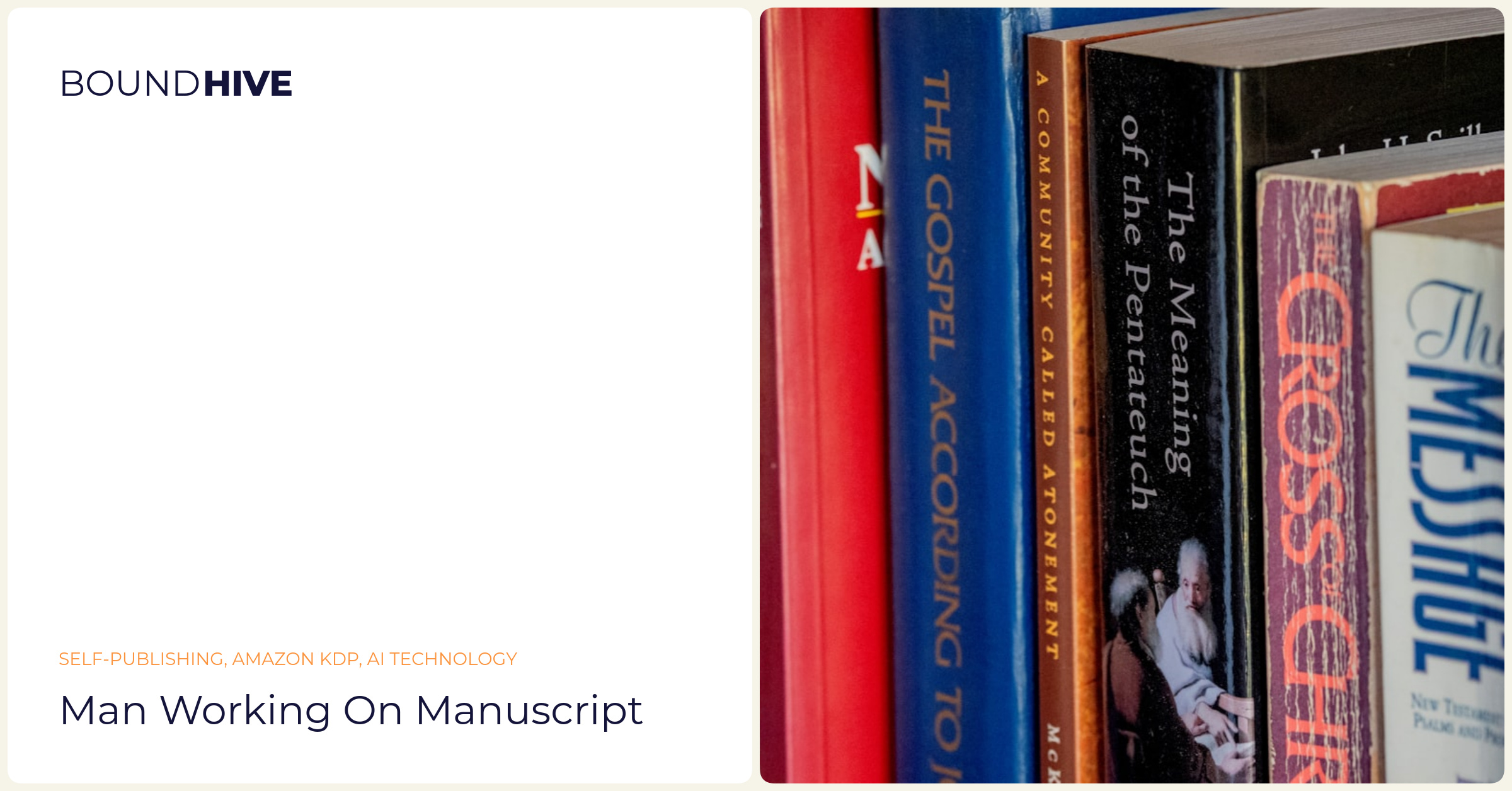Man working on manuscript