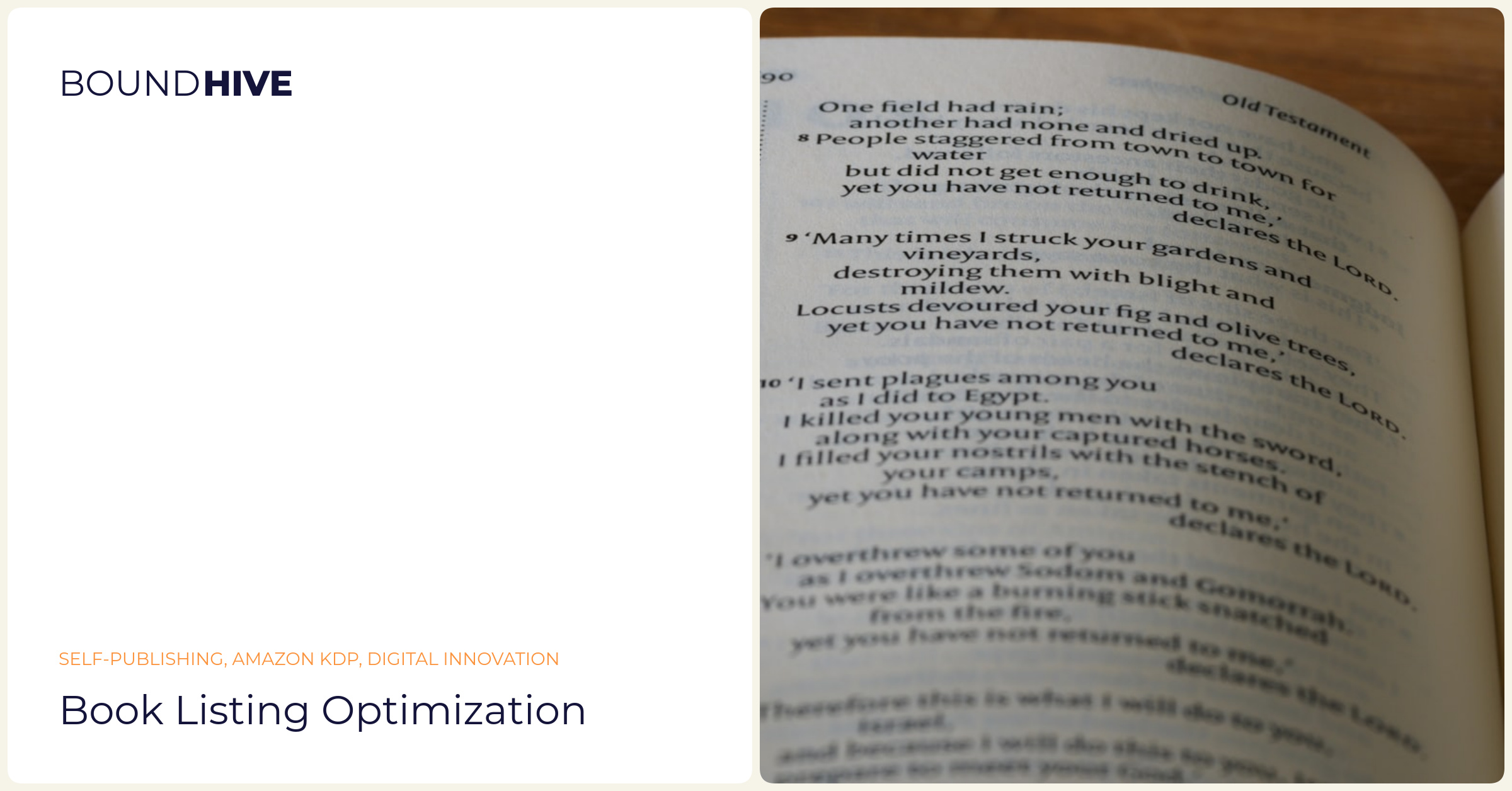 Book listing optimization