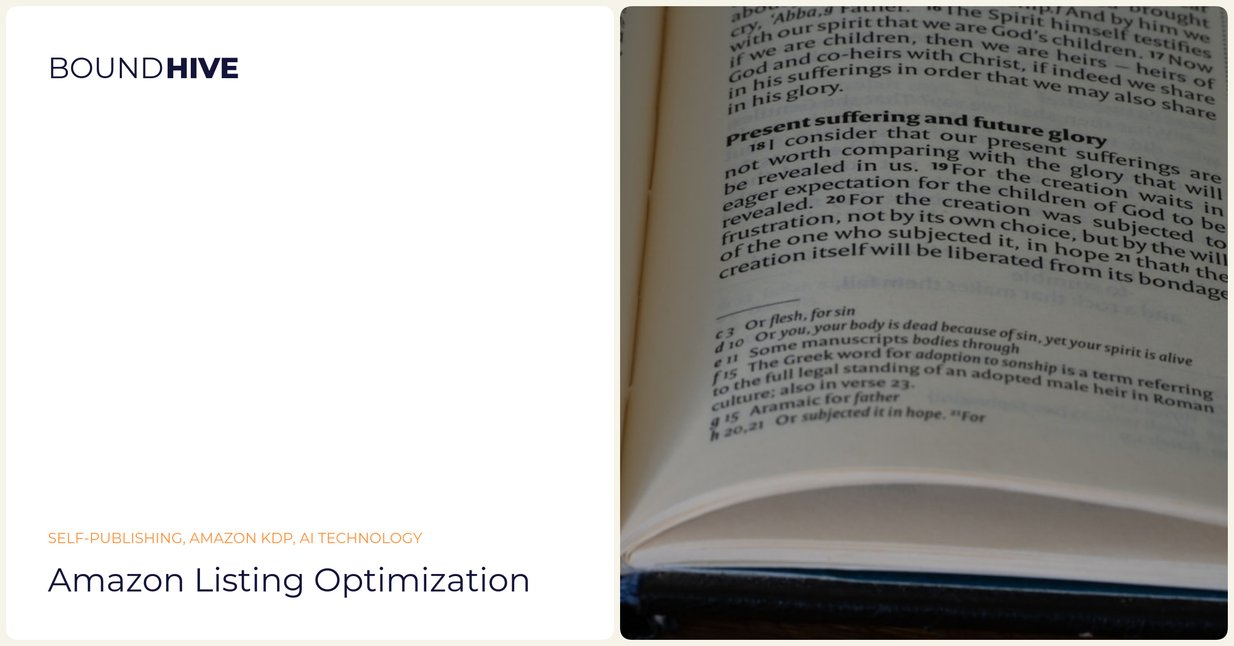 Amazon KDP listing page Amazon listing optimization