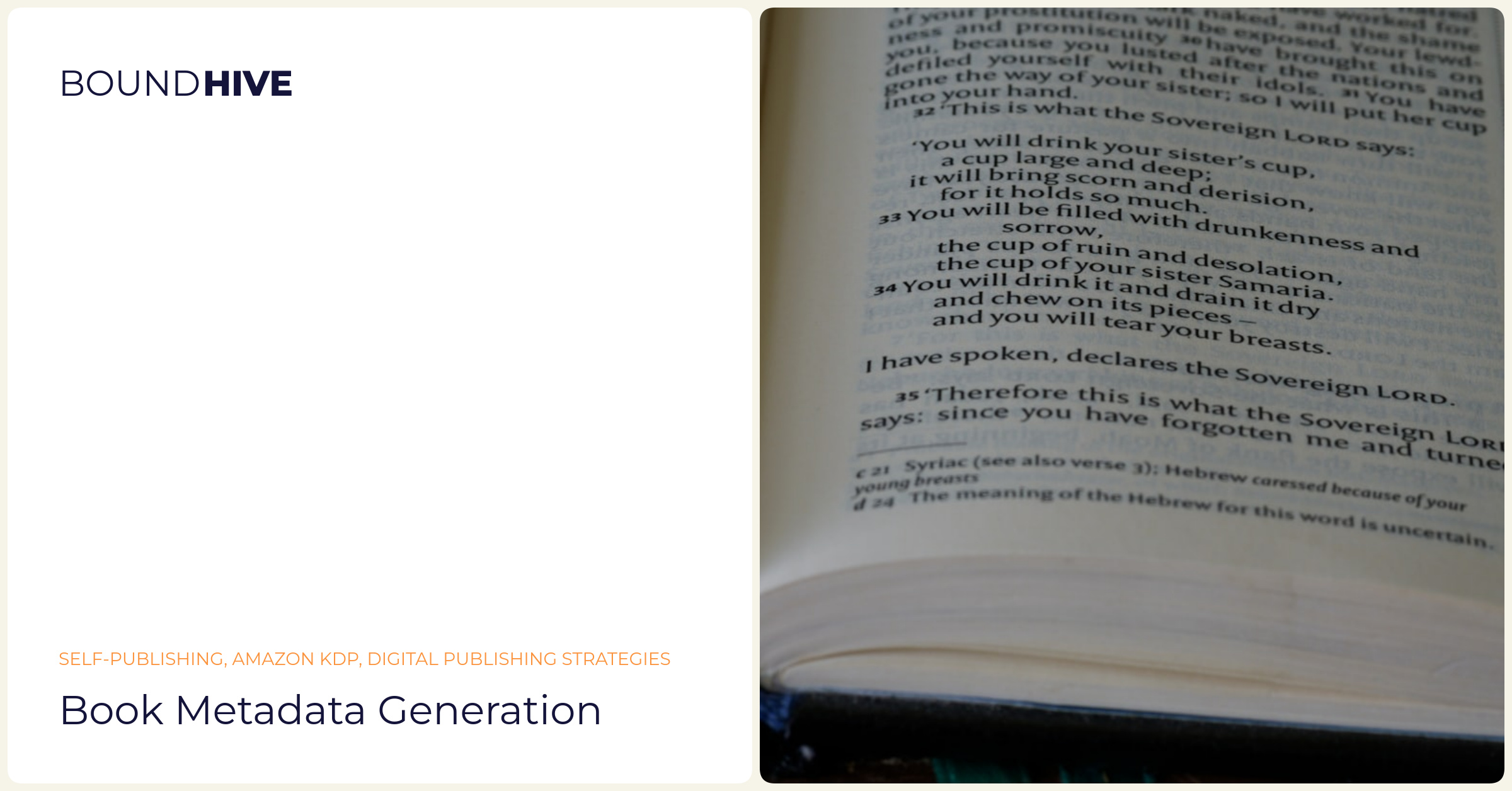 Metadata generation Book metadata generation