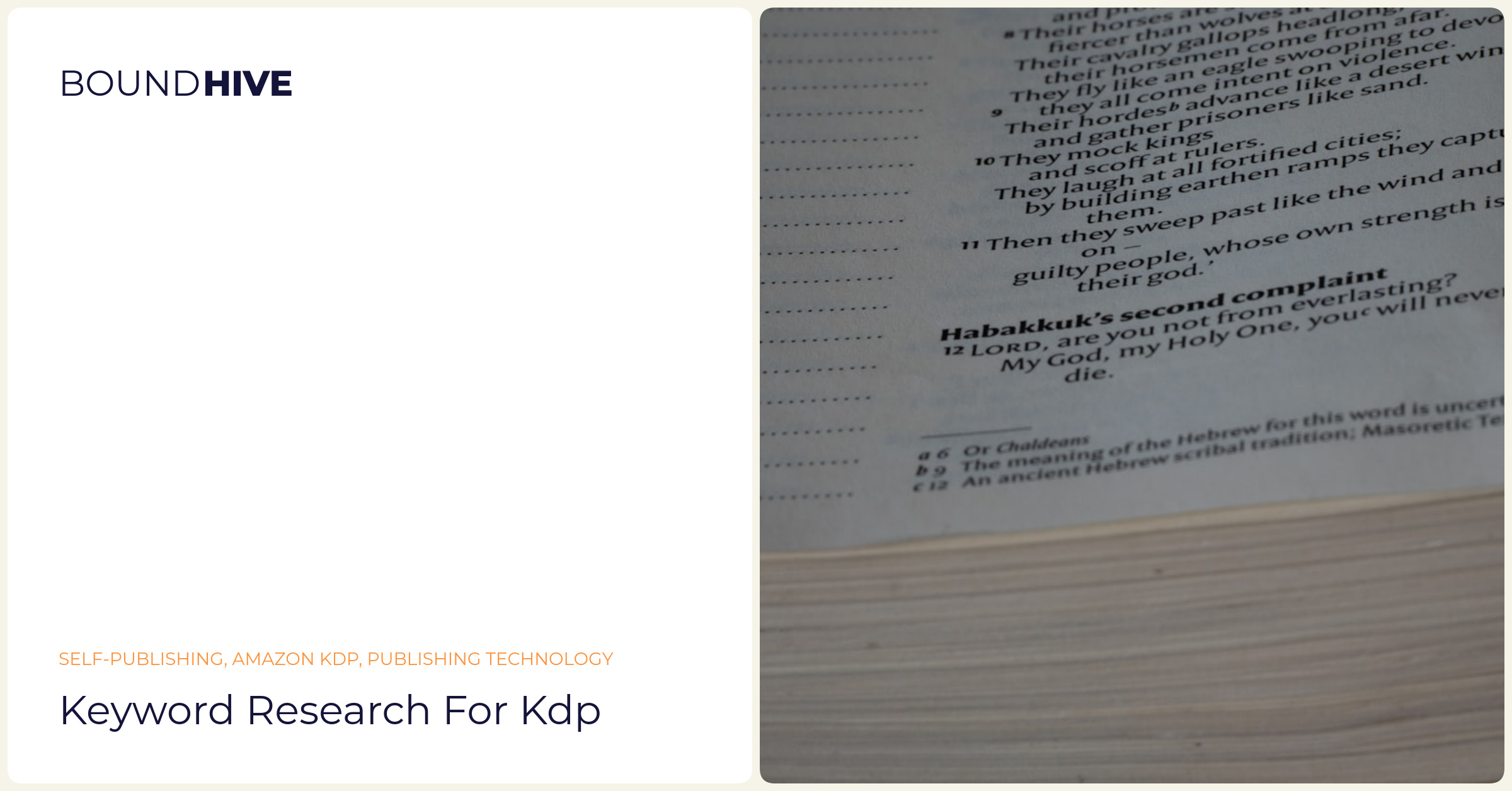 Keyword research for KDP