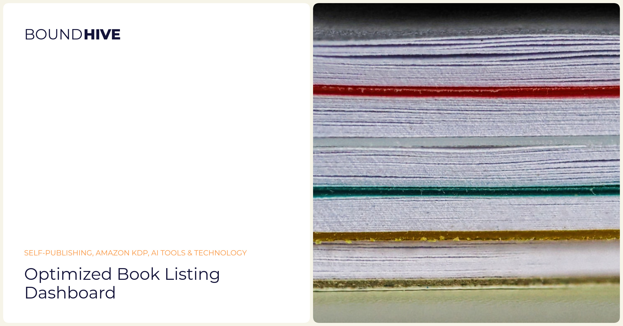 Optimized book listing dashboard Optimized book listing dashboard